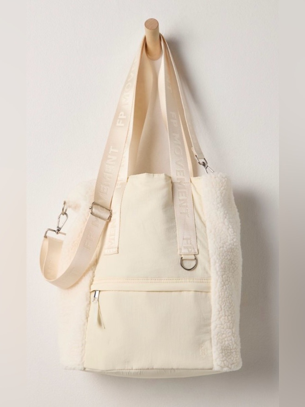 FP Movement by Free People ~ Slopes Sherpa Bucket Bag ~ Whipped Cream ~ NWT** - Picture 11 of 12